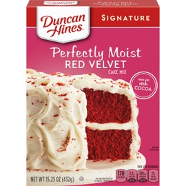 Duncan Hines Signature Perfectly Moist Red Velvet Cake Mix, 15.25 Ounce (Pack of 12)