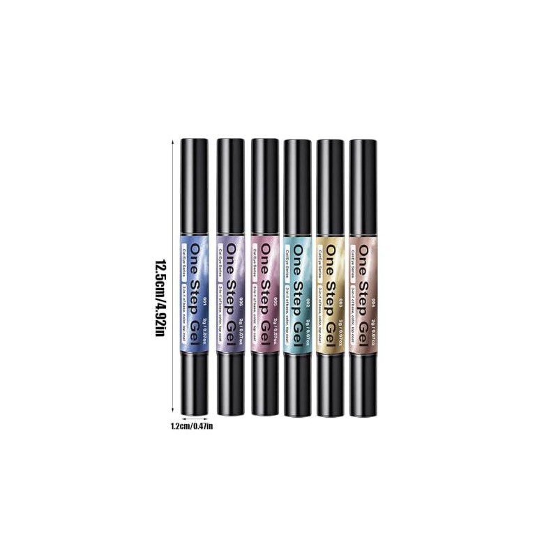 Rotuladores Color Para Uñas 6 Piezas Magnético Alto Brillo Secado