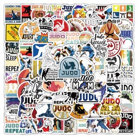 100pcs Judo Themed Waterproof Vinyl Stickers for Water Bottles Cups Laptops Tumblers Journaling Scrapbooking Bicycle Skateboard Luggage Decals (Judo)