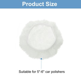 sourcing map 6pcs Car Polisher Bonnet Buffing Pad Lamb's Wool Polishing Buffing Pad Cover for 5"-6" Car Buffer Bonnets Polisher, White