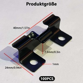 WPC Decking Clips: WPC Mounting Clips Stainless Steel for Mounting Decking (Black 7.5 mm) Pack of 100