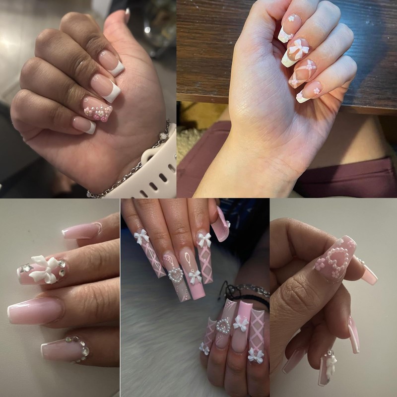 Nail Charms, 3D Fiocco Nail Charms, set di decorazioni per