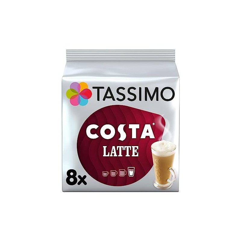 Tassimo Costa Latte Coffee Pods 1x 8