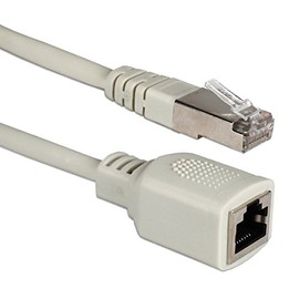 QVS Premium CAT5e/RJ45 Port Saver Shielded Extension Cable, Gray (CC712MF-03)