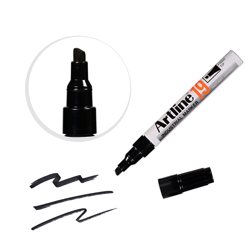 Artline Ek-19 2.0mm -5.0mm Chisel Style Acrylic Fibre Nib Marker