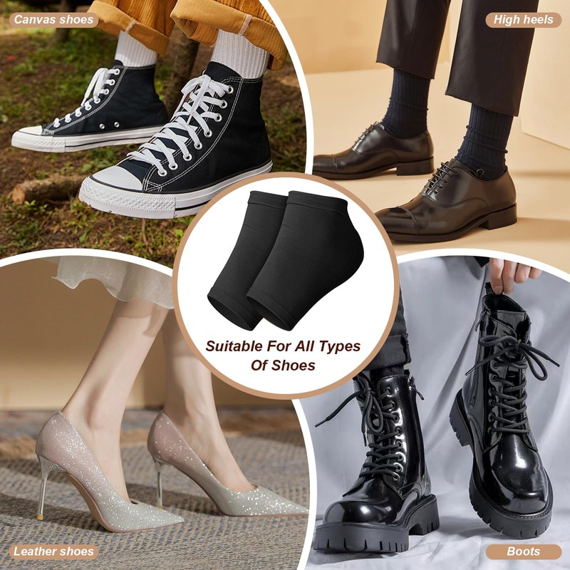 VEGCOO 3 Pairs Gel Heel Protectors Socks