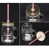 Glass Drink Jar 13.8 fl oz (380 ml) with Straw,