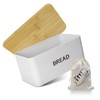 OTNBGSR Metal Bread Bin with Wooden Lid, Can be Used