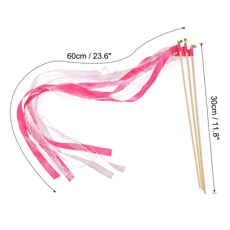 PATIKIL Ribbon Sticks Fairy Wands, 50 Pack Lace Silk Fairy
