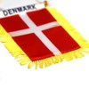 Denmark Hanging Flag with Suction Cup 4x6 Inch - Double