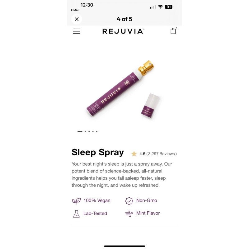 Rejuvia Midnight Bliss Sleep Spray Oral Natural Hemp
