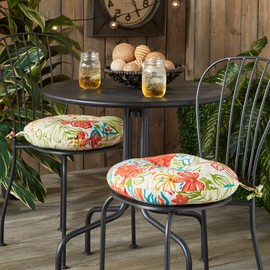 Greendale Home Fashions AZ5816S2-BREEZE Garden Floral Outdoor 15-inch Bistro Seat Cushion (Set of 2)