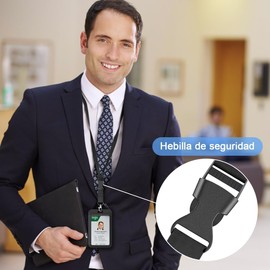 2 Piezas Porta Gafete Hombres y Mujeres, Porta Credencial Vertical, Con Mosquetón Retráctil y Lanyard Desmontable, Porta Credenciales para Tarjetas de Identificación, Tarjetas de Acceso y Pases.