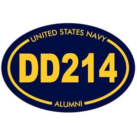 United States Navy DD214 Alunmi Blue Oval Sticker