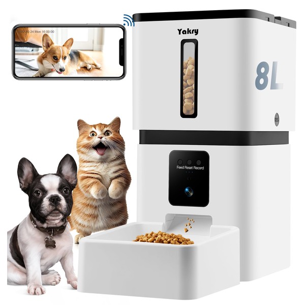Automatic Dog Feeder with Camera WiFi: 33 Cups 5G App