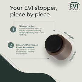 EVI | Wall Adhesive Doorstop | 1.1'' X 1.1'' | Great Adherence | 100% Functional | Mod. 198/28