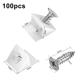 100PCS Drawer Bottom Supports Drawer Support Brackets Drawer Bottom Sagging Repair Fix Mend Wedges Reinforcement Furniture Chest Draw Bottom Supports for Sagging Drawers（with Screws）