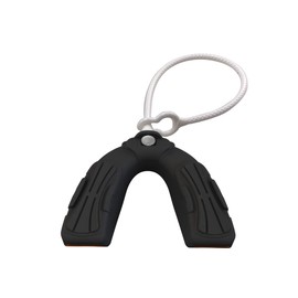 (Adult -Ages 11 & Above, Pumpkin Orang & Black) - Coollo Sports Boil and Bite Mouth Guard with Tether DBT Custom Fit Sport Mouthpiece for Football, Hockey, Rugby, Lacrosse and More (Free Case+ Strap) -Adult Size