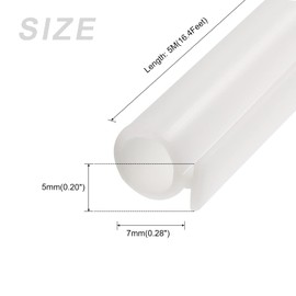 METALLIXITY Bulb Type Window Weatherstrip (7mmx5Meter) 1Pcs, Silicone T-Slot Mount Seal Strip Fits 5mm - for Home Door Window, White