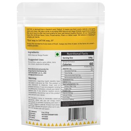 SATVIKZONE Mango Fruit Powder,100% Natural,Vegan Friendly,No Added Sugar,No Artificial Flavors/Colors/Preservatives,NON-GMO,Eco-friendly Standup Resealable Pouch,6 Ounce