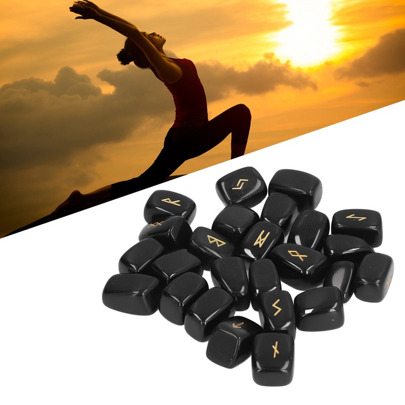 Rune Stones Ancient Rune Fine Workmanship Stylish Appearance Obsidian Material