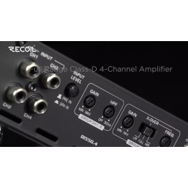 Recoil DI550.4 Full-Range Class-D 4-Channel Car Audio Amplifier, Bridgeable