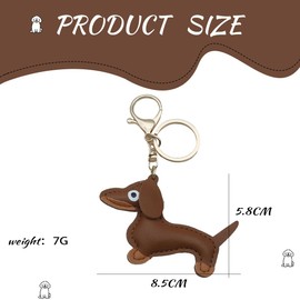 COYUN Dachshund Key Ring, Cute Puppy Dog Bag Pendant, Leather Lucky Charm, Dachshund Keychain Gifts for Favourite Person, Women, Men, Children, Birthday Key Ring, Birthday, multicoloured