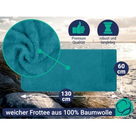 Marie´s Home Terry Cloth Protective Cover for Garden Chair and Garden Lounger Garden Chair Cushions 60 x 130 cm for Camping Chair Camping Lounger Folding Chairs Sauna Lounger Beach Lounger Pool