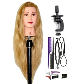 Bellrino 30" (Long and thick) Cosmetology Mannequin Manikin Training Head with Synthetic Fiber with Table Clamp Holder (KIM+C)