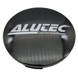 1X Alutec Nabendeckel 60mm Graphit (N23) Logo Silber - Original Felgendeckel/Nabenkappe/Hubcap
