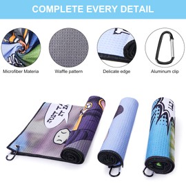DUNGGLE Golf Towel 3 Pcs Funny Golf Club Clean Set for Golf Bags with Clip, Funny Gifts for Golf Fans