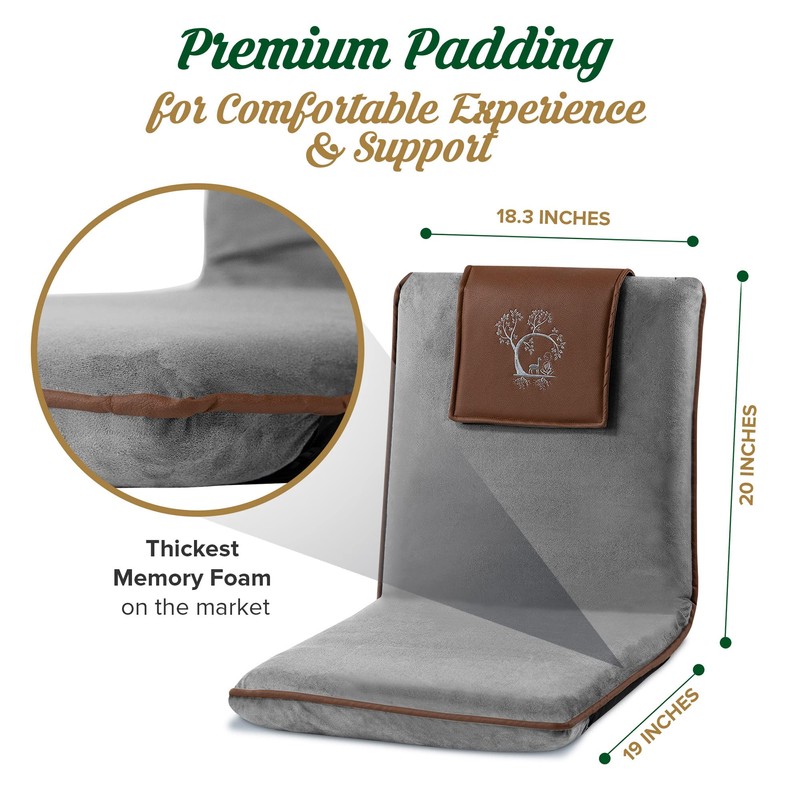 Japanese Meditation Floor Chair with Back Support for Adults -