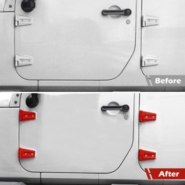 RT-TCZ Embellecedor para bisagra de puerta para Jeep Wrangler JK 07-17, color rojo