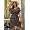 Nemidor Womens Casual Plus Size Summer Boho Chiffon Print Midi
