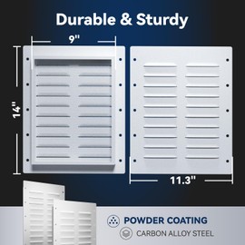 POOAMY Shipping Container Vent with Metal Mesh, 2 Pack Heavy Duty Container Air Vents, 11.26 x 14 inch, Increase Air Circulation for Container Houses, Containers, Offices and Cabins