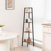 Yoobure 4-Tier Corner Bookshelf with Metal Frame - Ladder Display