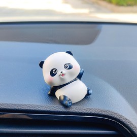 Starupway Funny Panda Ornament Car Dashboard Decorations, Cute Car Accessories Interior Dash Decor, Dashboard Accessories for Women/Men (Hello)