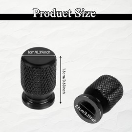 PACLVIO ​​​​​​​​8PCS Car Tire Valve Stem Caps, Anodized Aluminum Tire Valve Cap Set, Airtight Car Wheel Tire Valve Stem Covers, Corrosion Resistant Auto Wheel Tire Valve Cap for Car (Black)