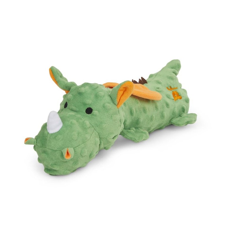 Surrey Feed Dragon Plush Dog Toy with squeaker inside.