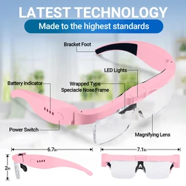 YOCTOSUN Magnifying Glasses with Light,0.75X-4.0X Magnifying Headset