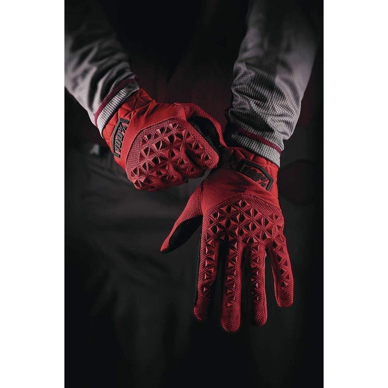 100% Men's AIRMATIC Glove, Red/Black, SM