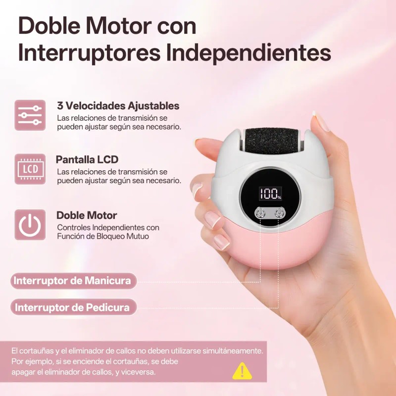 Lima Eléctrica Para Uñas Con Pantalla Digital Y Eliminador