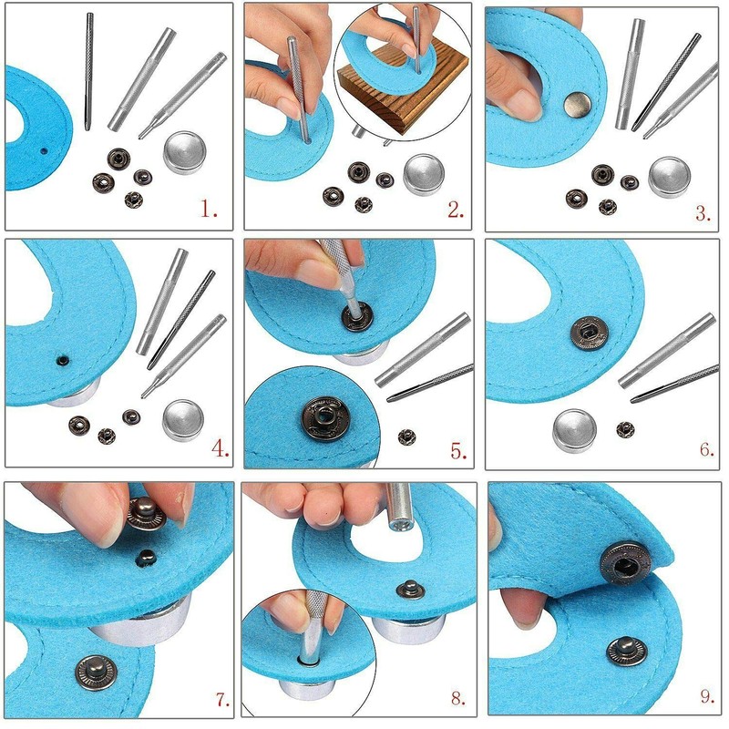 WedDecor Bronze 15mm S Spring Press Studs 4 Part, Durable