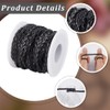 CALFOVERA 10.94 Yard 5MM Flat Braided Leather Cord Woven Black