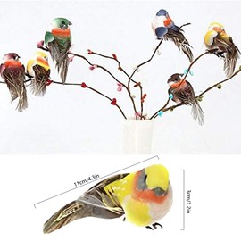SHANGHh 6 Pieces Colourful Bird Clip Artificial Birds Bubble Bird DIY Crafts Garden Bird fit for Christmas Tree Ornament Home Party Decors