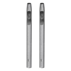QUARKZMAN Pack of 2 Hollow Punch Leather 5 mm Round Hole Punch Tool for Belt Punch, Carbon Steel, Single Punch for Watch Strap Cutting Leather Craft Rubber Paper Plastic Soft Material