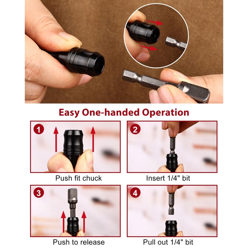 katerk 6pcs Bit Holder with Carabiner Socket for Mens Gift,
