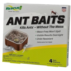 Rescue! Ant Baits 4 Bait Stations Mess-Free AB4 (1-PACKS)