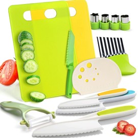 13 Piezas Montessori Herramientas de cocina para niños,Cuchillos Para Niños,Juego de Cocina Infantil Para Cocinar y Cortar Pasteles,Frutas y Verduras Para Niñas Niños Juguetes,Regalos de Navidad