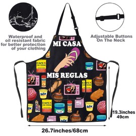 JNIAP Latina Mom Apron Latina Mom Gift Madre Gifts Hispanic Mom Apron Mi Casa Mis Reglas Apron (MI CASA ap)